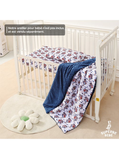 Couverture enfant en Coton Oeko-tex et Minky | SUPERBE BEBE - Kiabi Couverture enfant en Coton Oeko-tex et Minky | SUPERBE BEBE - Kiabi