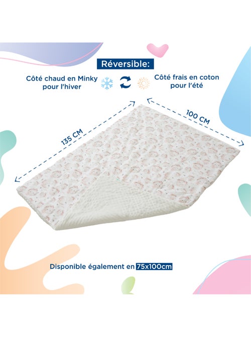 Couverture enfant en Coton Oeko-tex et Minky | SUPERBE BEBE - Kiabi Couverture enfant en Coton Oeko-tex et Minky | SUPERBE BEBE - Kiabi