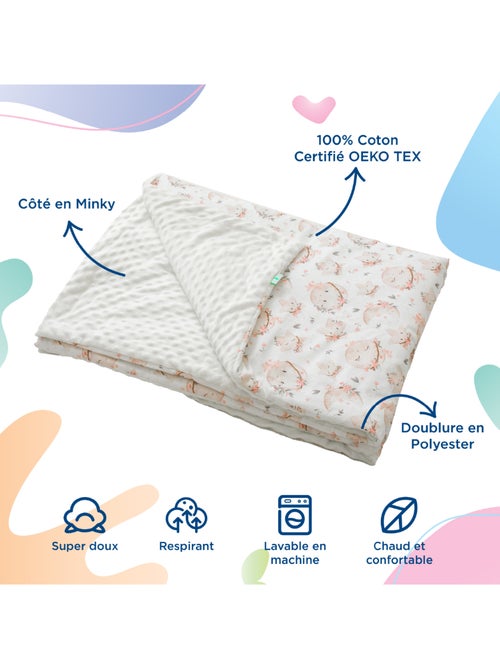 Couverture enfant en Coton Oeko-tex et Minky | SUPERBE BEBE - Kiabi Couverture enfant en Coton Oeko-tex et Minky | SUPERBE BEBE - Kiabi