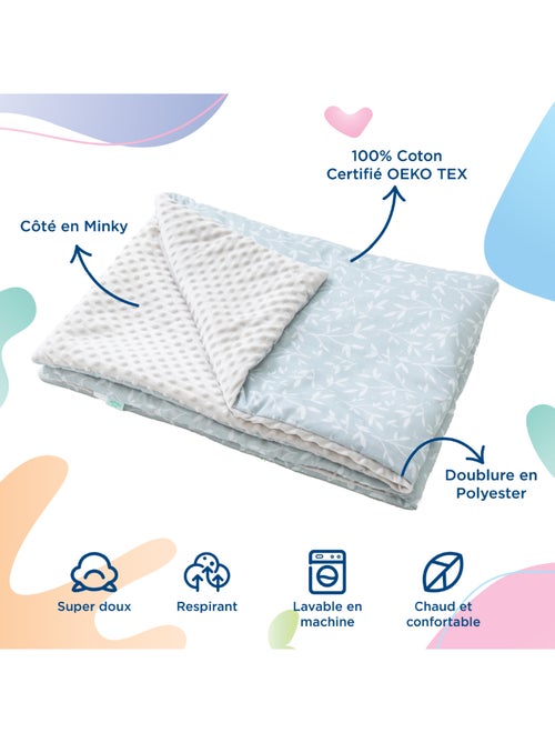Couverture enfant en Coton Oeko-tex et Minky | SUPERBE BEBE - Kiabi Couverture enfant en Coton Oeko-tex et Minky | SUPERBE BEBE - Kiabi