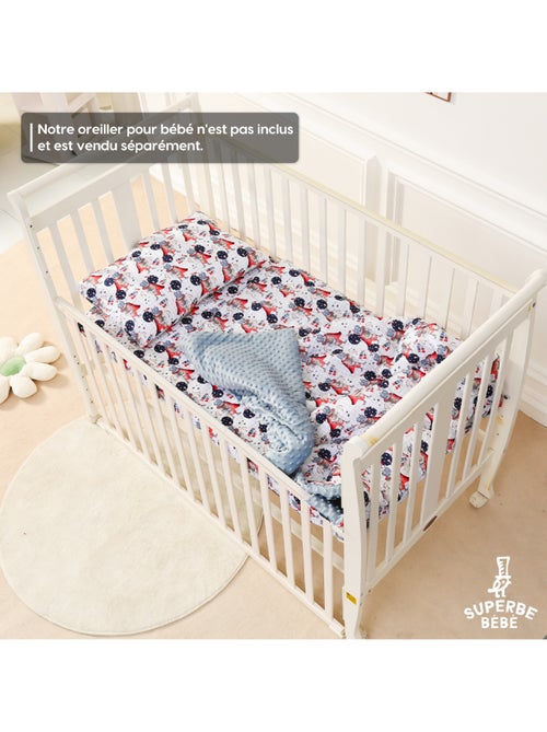 Couverture enfant en Coton Oeko-tex et Minky | SUPERBE BEBE - Kiabi Couverture enfant en Coton Oeko-tex et Minky | SUPERBE BEBE - Kiabi