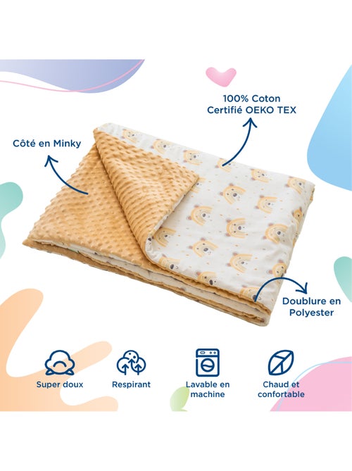 Couverture enfant en Coton Oeko-tex et Minky | SUPERBE BEBE - Kiabi Couverture enfant en Coton Oeko-tex et Minky | SUPERBE BEBE - Kiabi