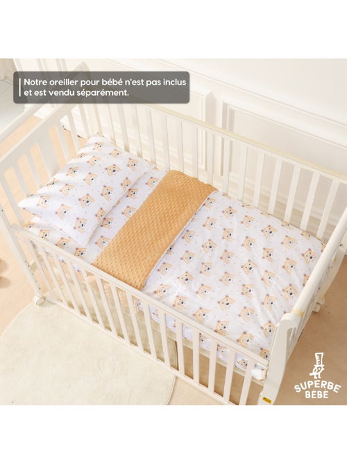 Couverture enfant en Coton Oeko-tex et Minky | SUPERBE BEBE - Kiabi Couverture enfant en Coton Oeko-tex et Minky | SUPERBE BEBE - Kiabi