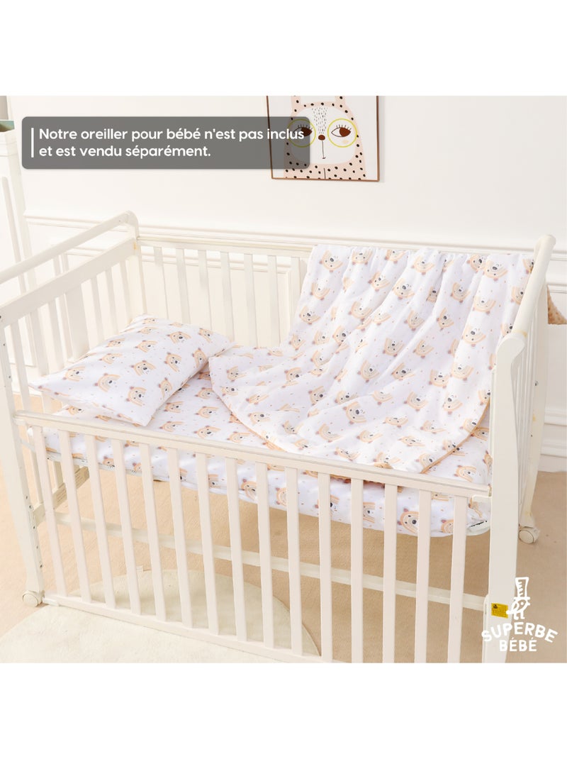 Couverture enfant en Coton Oeko-tex et Minky | SUPERBE BEBE Jaune or - Kiabi