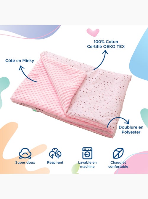 Couverture enfant en Coton Oeko-tex et Minky | SUPERBE BEBE - Kiabi Couverture enfant en Coton Oeko-tex et Minky | SUPERBE BEBE - Kiabi