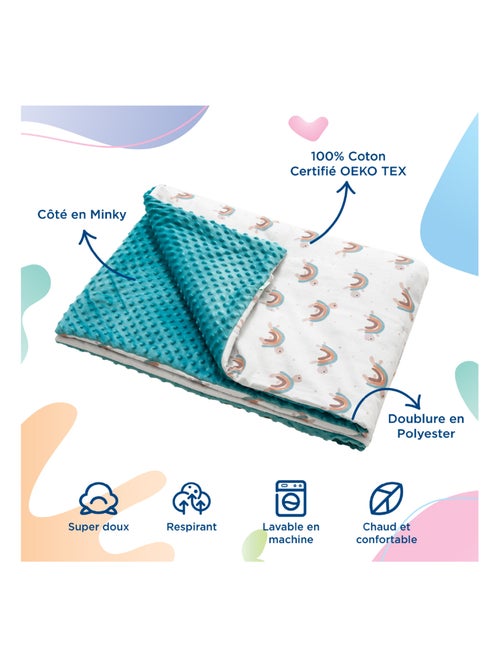 Couverture enfant en Coton Oeko-tex et Minky | SUPERBE BEBE - Kiabi Couverture enfant en Coton Oeko-tex et Minky | SUPERBE BEBE - Kiabi
