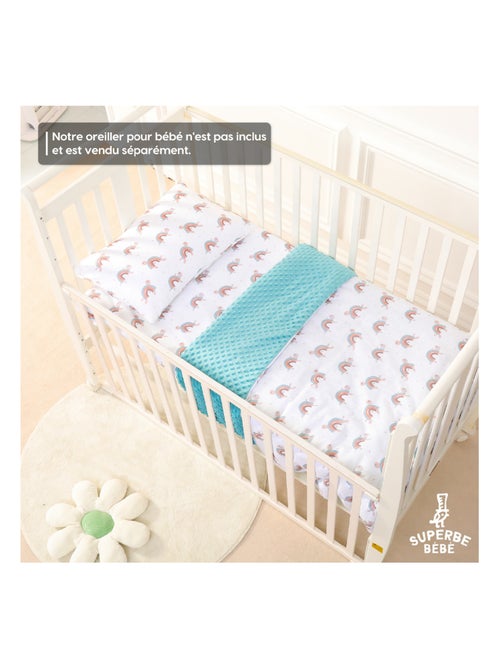 Couverture enfant en Coton Oeko-tex et Minky | SUPERBE BEBE - Kiabi Couverture enfant en Coton Oeko-tex et Minky | SUPERBE BEBE - Kiabi