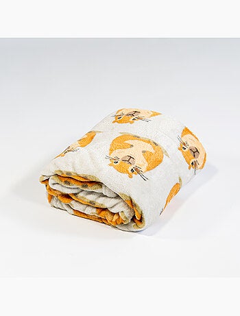 Couverture Flanelle Capybara 110x150cm – All-Over Kawaii – Touché Doux Chaud