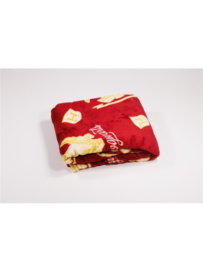 Couverture Flanelle Harry Potter Poudlard 110x150cm Noir Bordeaux - Kiabi