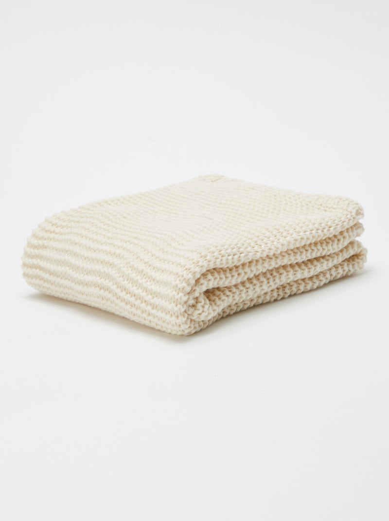 Couverture grosse maille - Kiabi Home Blanc - Kiabi