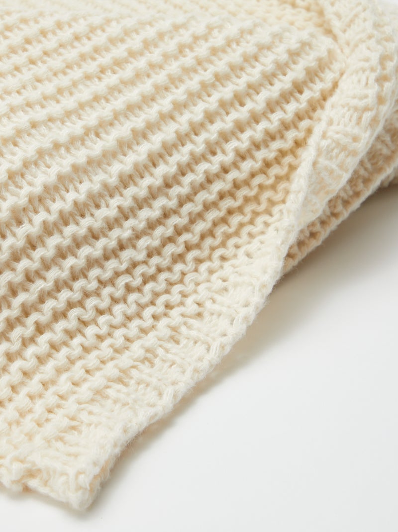 Couverture grosse maille - Kiabi Home Blanc - Kiabi