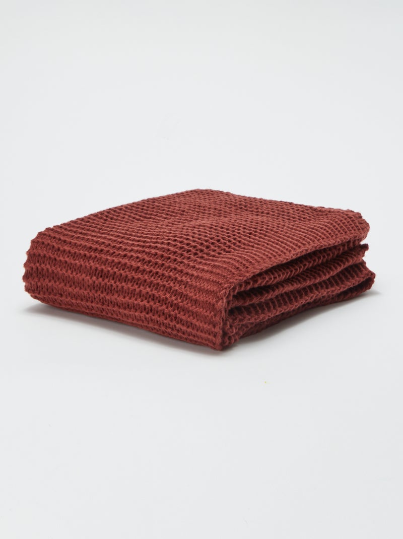 Couverture grosse maille 160 x 130 cm - Kiabi Home Marron - Kiabi