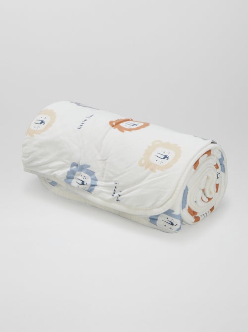 Couverture imprimé avec intérieur effet polaire - Kiabi