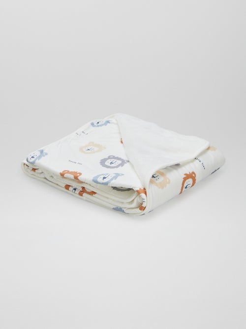 Couverture imprimé avec intérieur effet polaire - Kiabi
