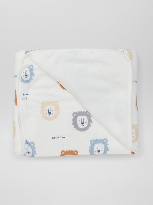 Couverture imprimé avec intérieur effet polaire - Kiabi