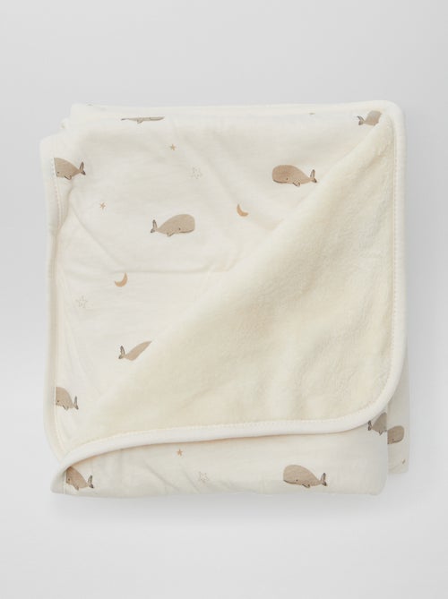 Couverture imprimé en coton jersey - Kiabi