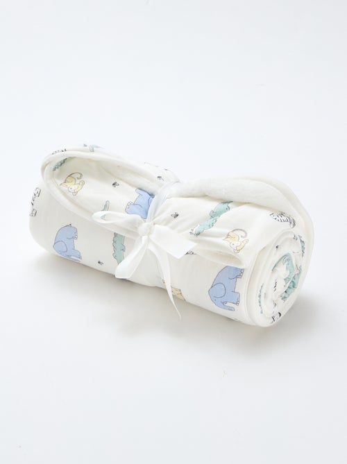 Couverture imprimé en coton jersey - Kiabi