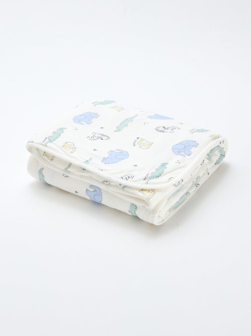 Couverture imprimé en coton jersey - Kiabi