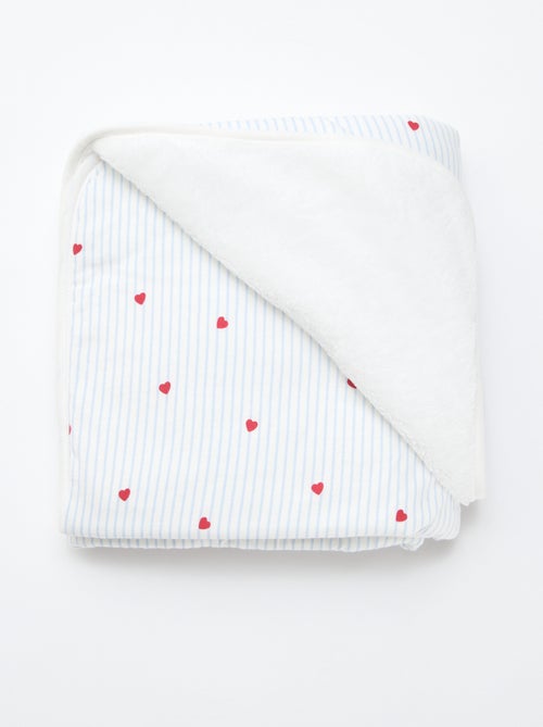 Couverture imprimé en coton jersey - Kiabi