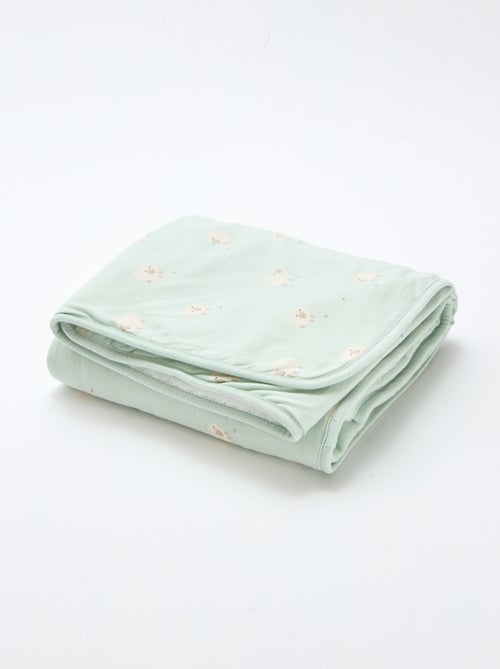 Couverture imprimé en coton jersey - Kiabi