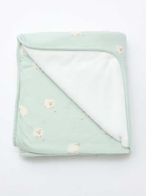 Couverture imprimé en coton jersey - Kiabi
