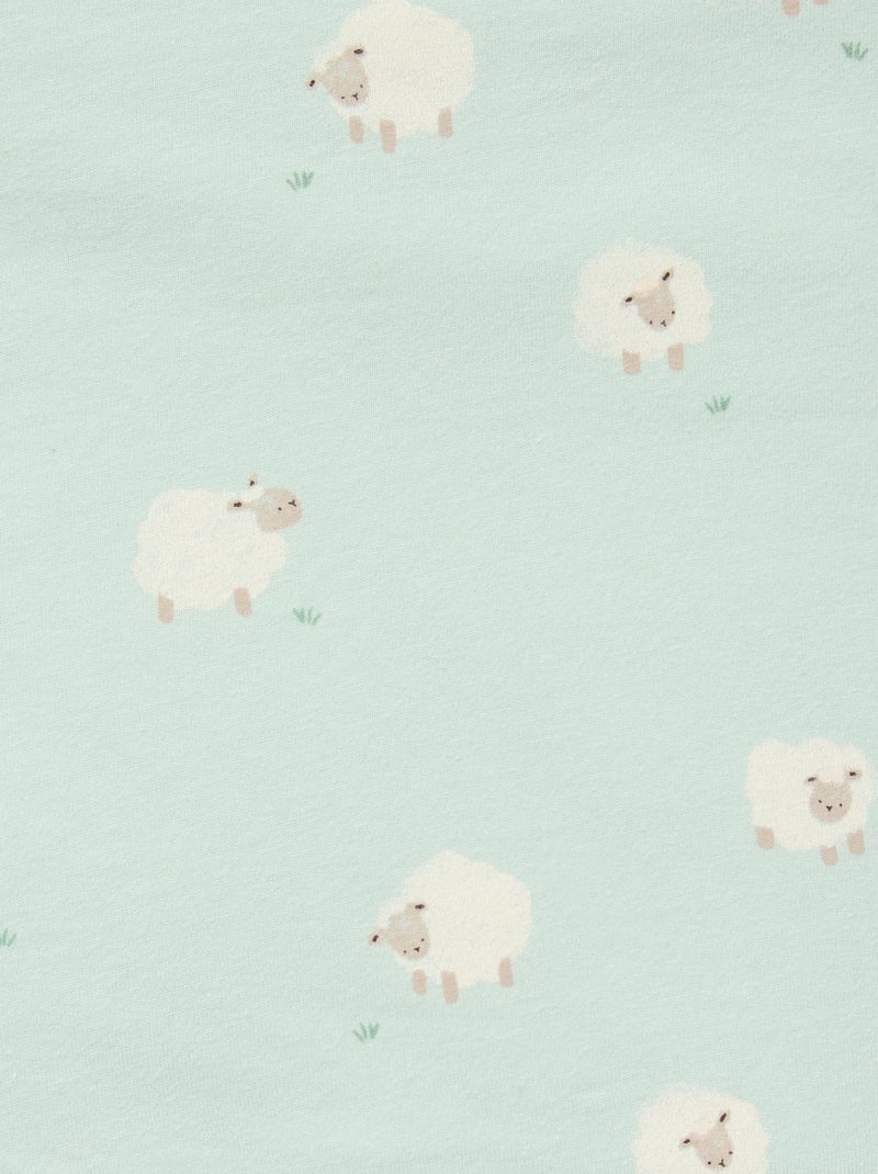Couverture imprimé en coton jersey Bleu - Kiabi