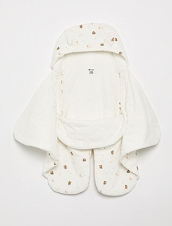 Couverture imprimé en coton jersey et polaire