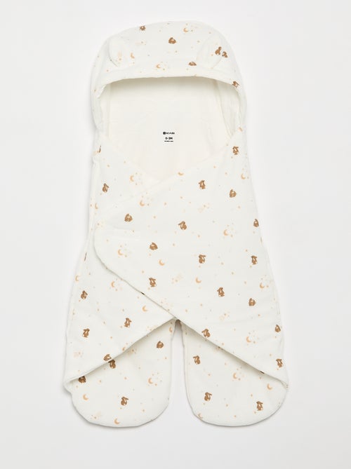Couverture imprimé en coton jersey et polaire - Kiabi