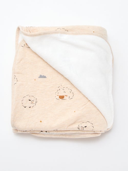 Couverture imprimée avec intérieur effet polaire - Kiabi