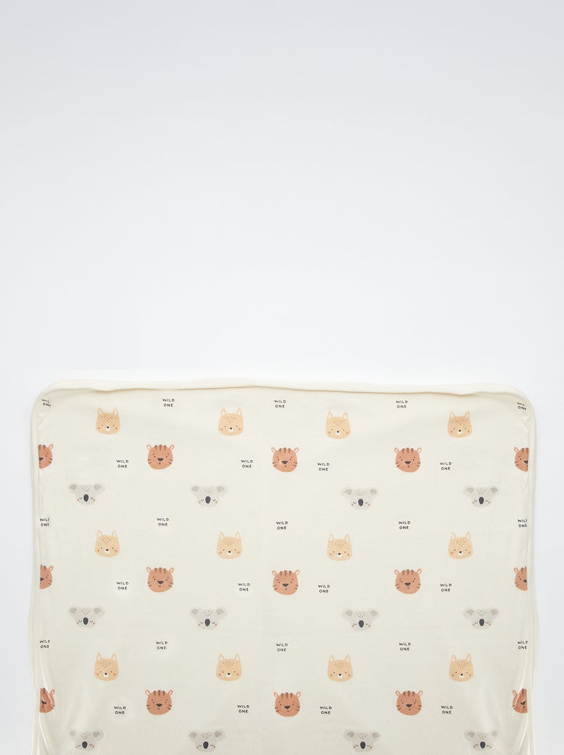 Couverture imprimée avec intérieur effet polaire Blanc 'koala' - Kiabi