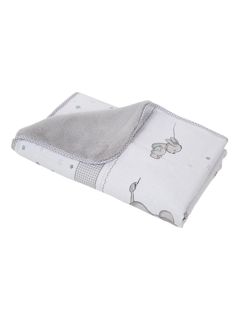Couverture imprimée éléphant en coton et polaire 80 x 80 cm 'Sternenzauber' ROBA Gris - Kiabi
