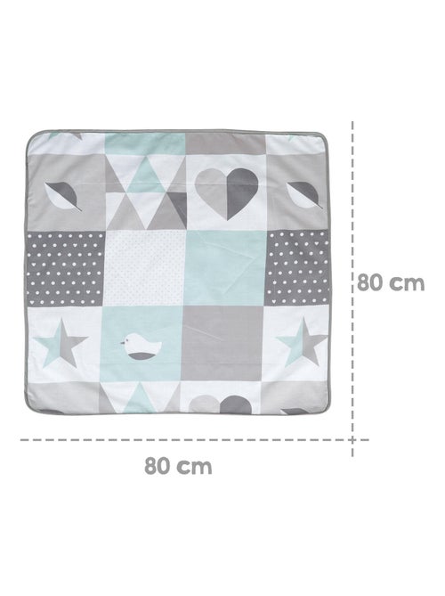 Couverture imprimée en coton et polaire 80 x 80 cm 'Happy Patch' ROBA - Kiabi