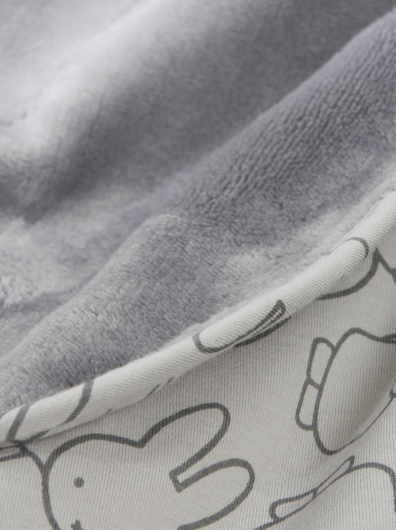 Couverture imprimée en coton et polaire 80 x 80 cm 'miffy®' ROBA Gris - Kiabi