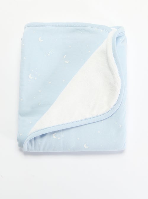 Couverture imprimée  en coton jersey et polaire - Kiabi