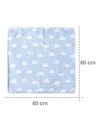 Couverture imprimée nuage en coton et polaire 80 x 80 cm 'Kleine Wolke' ROBA