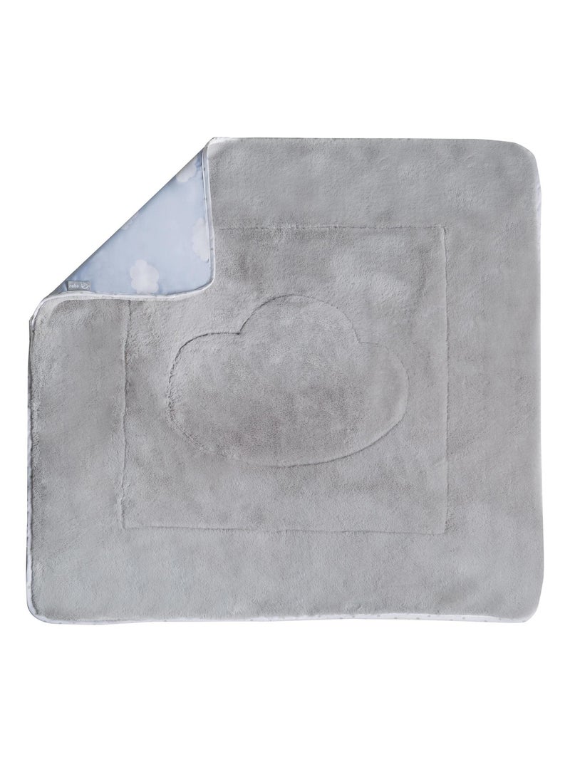 Couverture imprimée nuage en coton et polaire 80 x 80 cm 'Kleine Wolke' ROBA Bleu clair - Kiabi