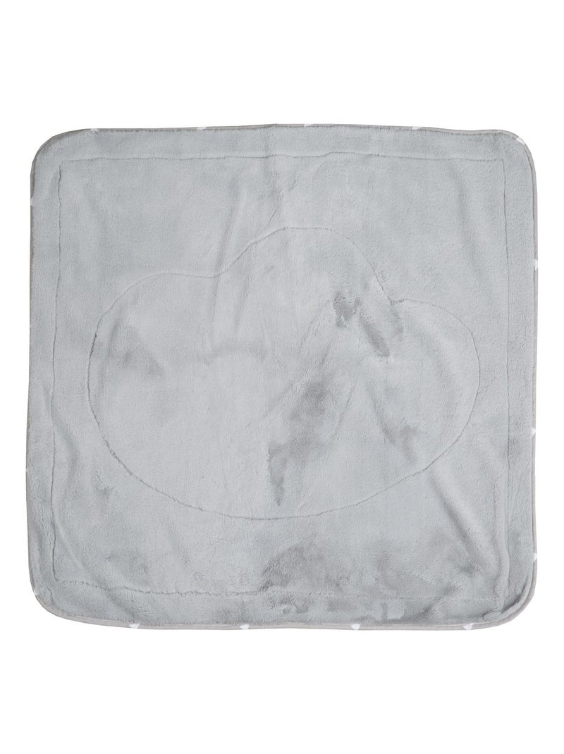Couverture imprimée ours en coton et polaire 80 x 80 cm 'Indibear' ROBA Vert - Kiabi