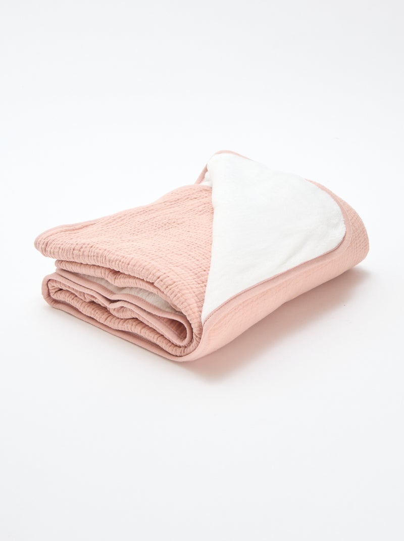 Couverture lange en gaze de coton Rose - Kiabi