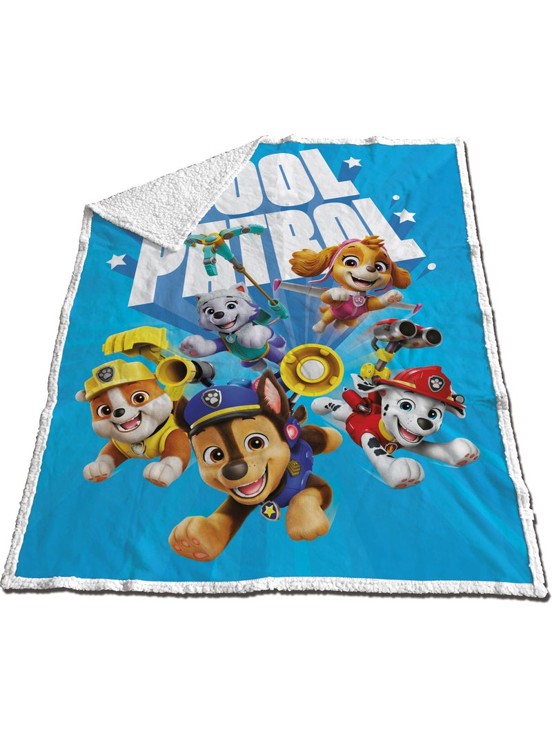 Couverture Sherpa Pat'Patrouille 120x150cm Noir Bleu - Kiabi