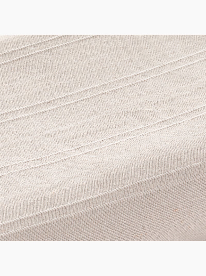 Couverture type Plaid, tissu texturé en fil teint, avec bordure finie - Gamusi Beige - Kiabi