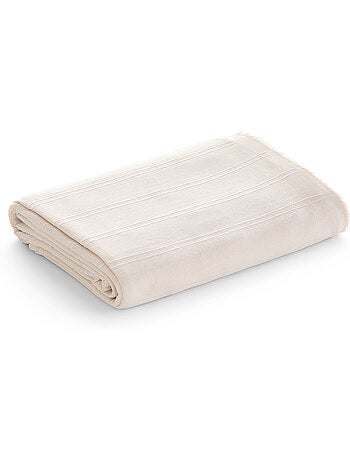 Couverture type Plaid, tissu texturé en fil teint, avec bordure finie - Gamusi