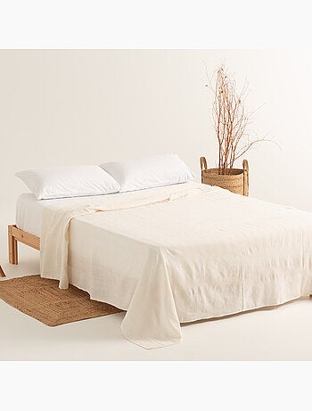 Couverture type Plaid, tissu texturé en fil teint, avec bordure finie - Gamusi