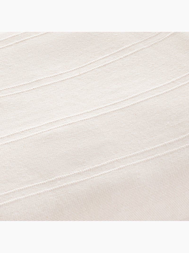 Couverture type Plaid, tissu texturé en fil teint, avec bordure finie - Gamusi Ecru - Kiabi