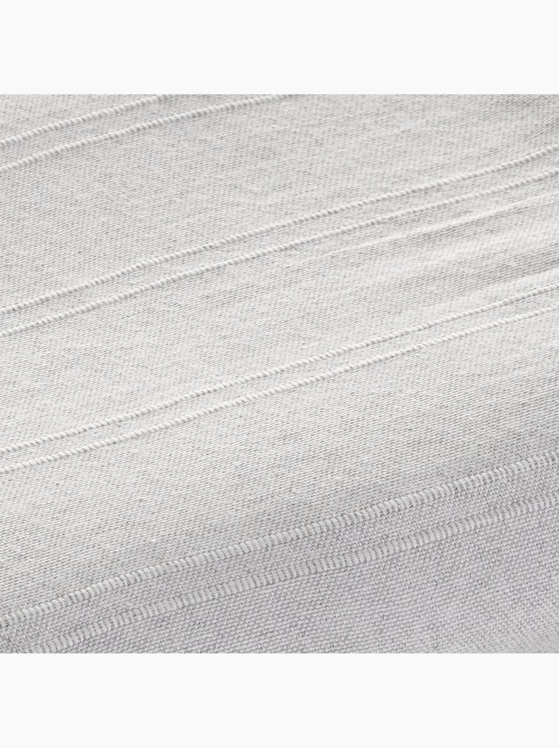 Couverture type Plaid, tissu texturé en fil teint, avec bordure finie - Gamusi Gris clair - Kiabi