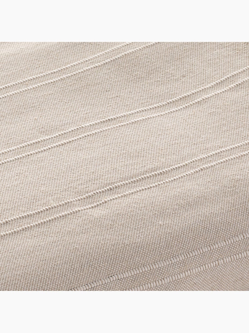 Couverture type Plaid, tissu texturé en fil teint, avec bordure finie - Gamusi Sable - Kiabi