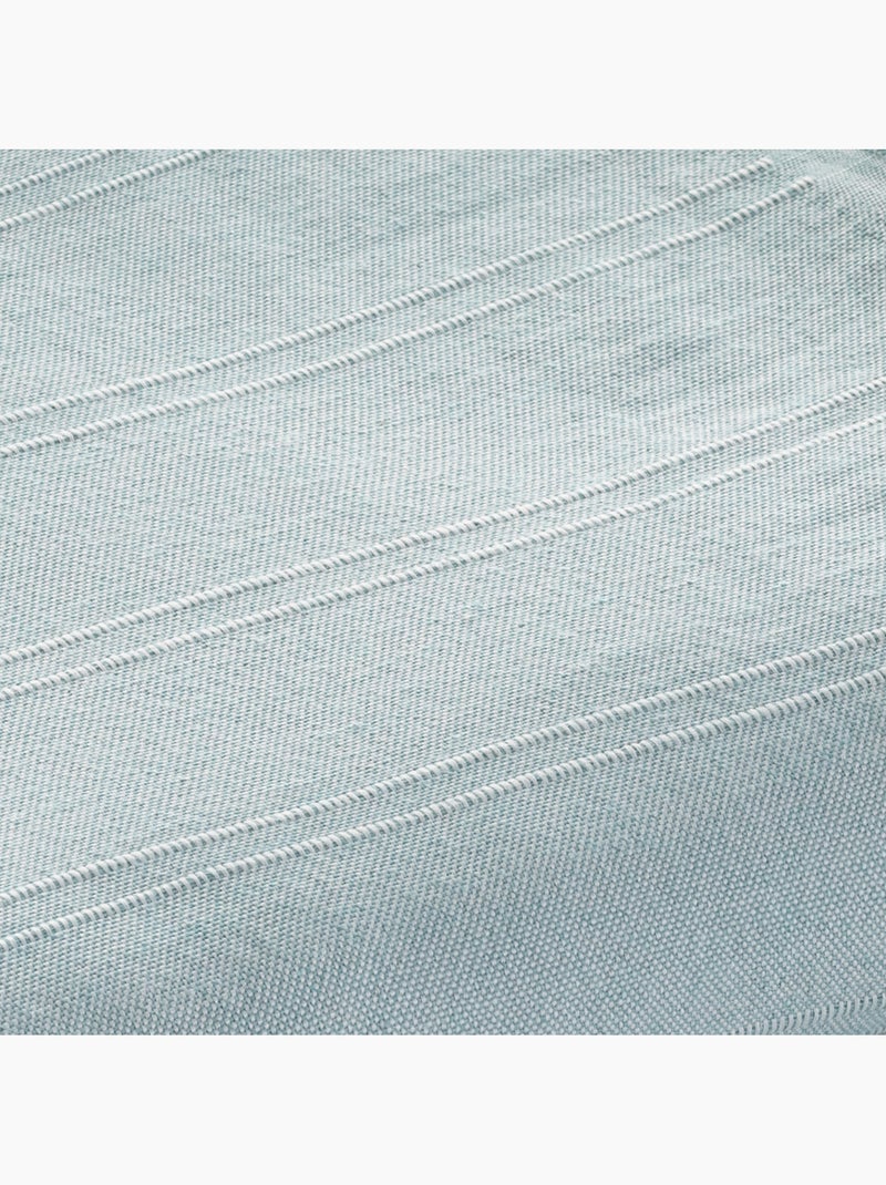 Couverture type Plaid, tissu texturé en fil teint, avec bordure finie - Gamusi Vert d'eau - Kiabi
