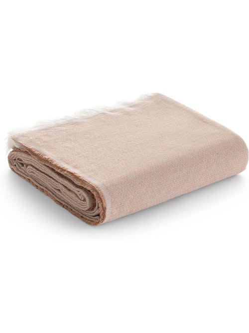 Couverture type Plaid, tissu texturé en fil teint, avec franges - Gamusi - Kiabi Couverture type Plaid, tissu texturé en fil teint, avec franges - Gamusi - Kiabi