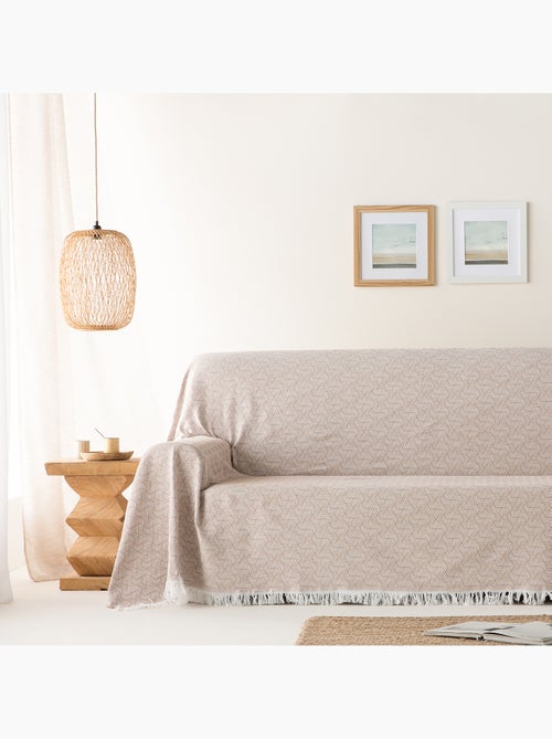 Couverture type Plaid, tissu texturé en fil teint, avec franges - Gamusi - Kiabi Couverture type Plaid, tissu texturé en fil teint, avec franges - Gamusi - Kiabi