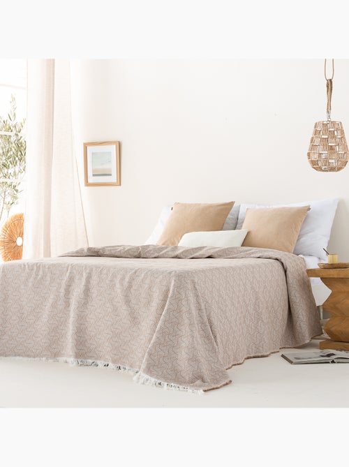 Couverture type Plaid, tissu texturé en fil teint, avec franges - Gamusi - Kiabi Couverture type Plaid, tissu texturé en fil teint, avec franges - Gamusi - Kiabi