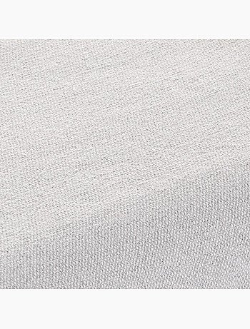 Couverture type Plaid, tissu texturé en fil teint, avec franges - Gamusi